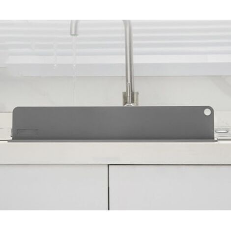 BUNTHAUS Protection anti éclaboussures en silicone pour évier, écran anti éclaboussures réutilisable, panneau de déflecteur de vaisselle pour cuisine (gris)