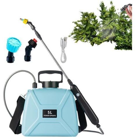 BUNTHAUS Pulvérisateur de pelouse électrique de 5 L, pulvérisateur de jardin de 60 x 85 cm avec télescopique, pulvérisateur à gazon avec sangle d'épaule, pulvérisateurs de jardin pour une utilisation