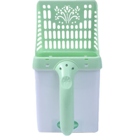 BUNTHAUS Ramasseur d'animaux amovible avec poubelle, ensemble de pelles à merde, pelle à sable tout-en-un en plastique pour chat(vert)