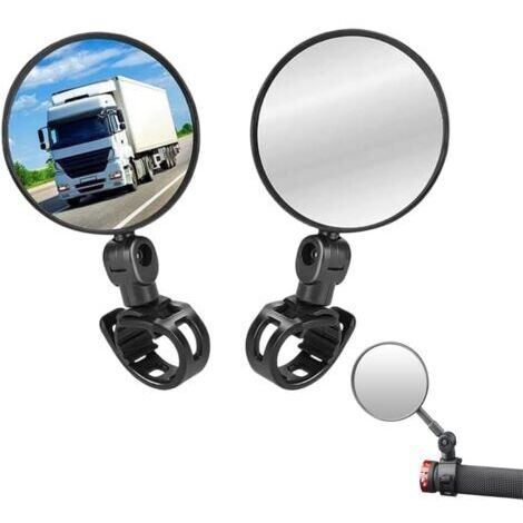 BUNTHAUS Rétroviseur de vélo 2 pièces, 360 ° réglable et pivotant, miroir de vélo universel grand angle pour VTT, vélos de course, guidon