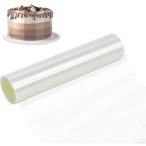 BUNTHAUS Rodoide Patisserie Transparente 15 cm x 5 m – Film Rhodoïd pour Pâtisserie Alimentaire Épais, Flexible et Réutilisable pour Gâteau Mousse, Chocolat, Cheesecake, Décoration Dessert