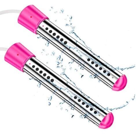 BUNTHAUS (Rose, 2000 W) Lot de 2 chauffe eau à immersion électriques portables pour piscine/jacuzzi avec acier inoxydable 304 pour baignoire, seau, bassin, 5 gallons d'eau en quelques minutes