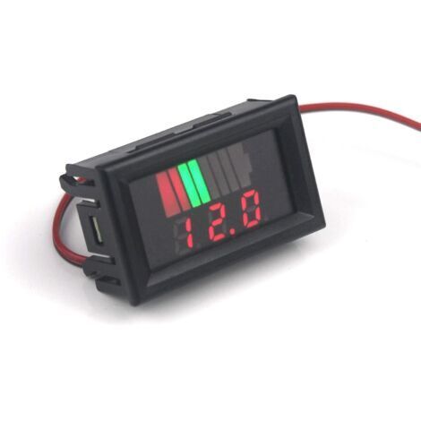 BUNTHAUS (Rouge)Jauge 12V 60V de Batterie de mètre de Tension de Moto de Marine de Moto de LED Digital de Digital