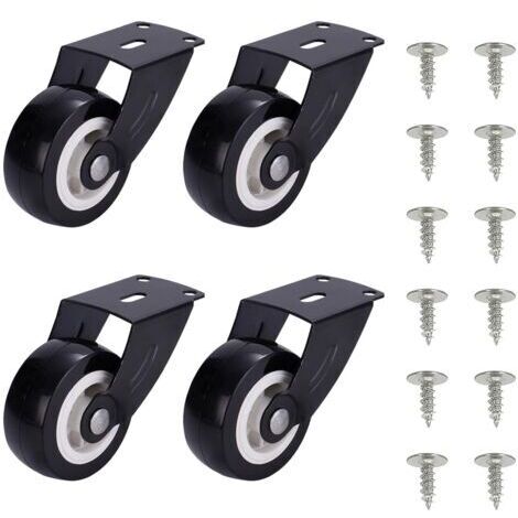 BUNTHAUS Roulettes de portail, 4 pièces roues de porte grande capacité avec vis, roue de support anti affaissement, roulette pour porte de meuble à montage