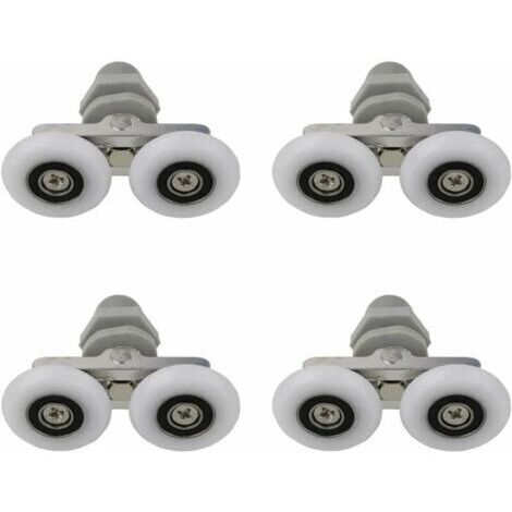 BUNTHAUS Roulettes Doubles pour Porte de Douche Roulettes pour Porte de Douche Roulettes Coulissantes Porte Salle de Bain Douche Rouleau de Douche de Rechange,Pièces de rechange pour salle de bain 23m