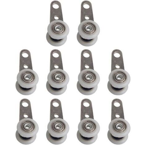 BUNTHAUS roulettes pivotantes, Lot de 10, 45 x 19 mm, avec Deux roulettes en Plastique, pour Armoire, fenêtre, Portes coulissantes