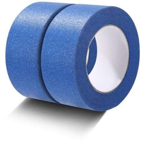 BUNTHAUS Ruban de Masquage 50mm x 50m - 2 Rouleaux Bleu Pour Peinture, Résistant Aux UV, Pour Intérieur et Extérieur Sur Plusieurs Surfaces de Décoration