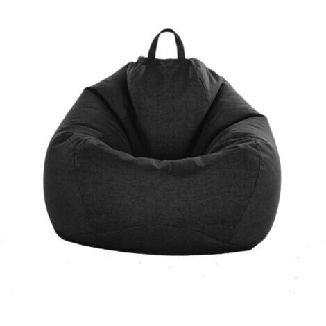 BUNTHAUS Sac de canapé Lazy Housse de Canapé Inclinable Tissu Housses de Fauteuil Housse de Chaises sans Remplissage Siège Pouf Feuilletée Tatami Salon Meubles (Noir, 90 x 110cm)