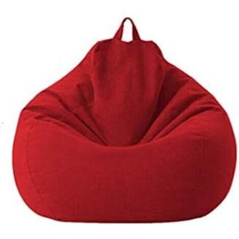 BUNTHAUS Sac de canapé Lazy Housse de Canapé Inclinable Tissu Housses de Fauteuil Housse de Chaises sans Remplissage Siège Pouf Feuilletée Tatami Salon Meubles (Rouge, 80 x 90cm)-Ensoleillé