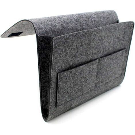 BUNTHAUS Sac de Rangement de Chevet Poche de Rangement de Chevet en Feutre Sac de Chevet à Suspendre Organisateur Lit, Antidérapant, pour Livres Téléphone Lunettes Jouets Magazines
