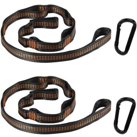 BUNTHAUS Sangle Hamac Sangle Balancoire Arbres Fixation Hamac pour Balançoire Hamac Camping ou Siège Suspendu (2M avec 2 Mousquetons)