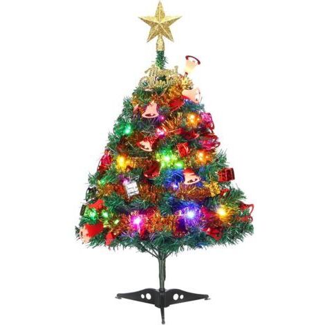 BUNTHAUS Sapins de Noël 60 cm, mini sapin et décorations de sapin artificiel pour table, bureau, maison (Sapin de Noël)