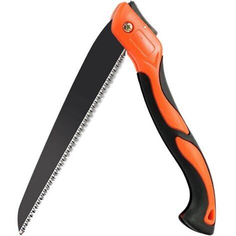 BUNTHAUS Scie à Elaguer, Scie Pliante à Main avec Lame en Acier au Carbone SK5 et Poignée Antidérapante pour Emondage, Jardinage, Couper Bois, Tuyaux, PVC, Usage de Camping