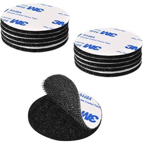 BUNTHAUS Scratch Autocollant Double Face Extra Fort, Noir Bande Auto-Adhésif Réutilisable Rond 5cm Adhesif Double Face Puissant pour Bricolage/Cadre Photos, 10 pièces