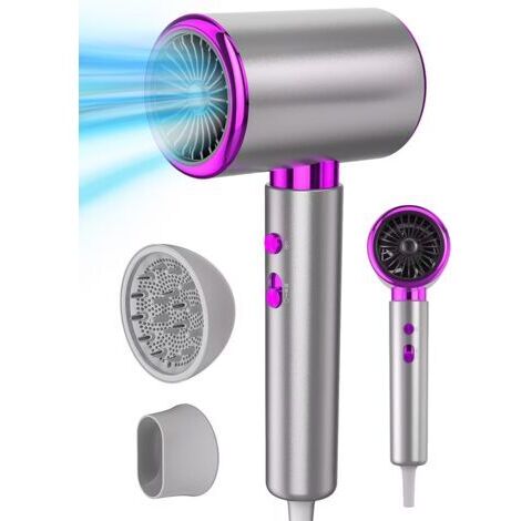 BUNTHAUS Sèche Cheveux 2400W Professionnel Chaud et Froid Hair Dryer Puissant 3 Vitesses 1 Diffuseur 1 Concentrateur Thermo pour Voyage Sal