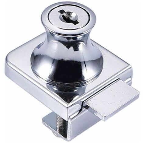 BUNTHAUS Serrure de porte en verre,Serrure en acier chromé,écran en verre de verrouillage,Serrure pour des portes en verre Serrure vitrine avec, pour la porte en verre de 5 8mm foret avec 2 clés