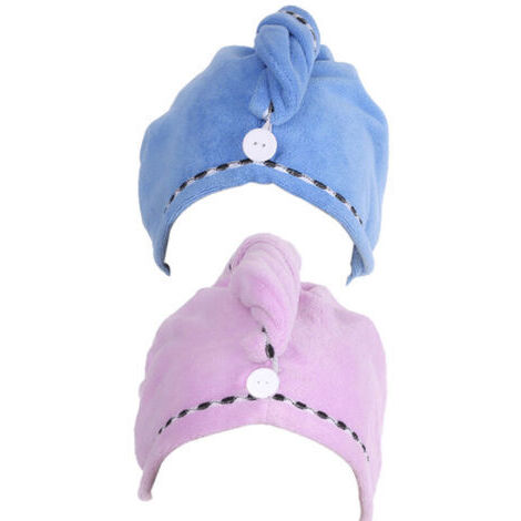 BUNTHAUS Serviettes de sechage pour cheveux a sechage rapide en microfibre douce, Violet bleu profond et leger