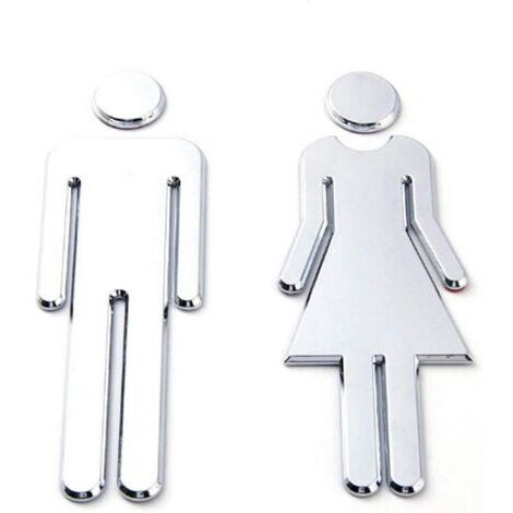 BUNTHAUS Signes WC homme femme Toilette Homme Femme Signs Plaque de porte Pictogramme WC 2 pièces adhésif WC Stickers pour Toilette Porte de Restaurant Publique Hôtel Cafétéria