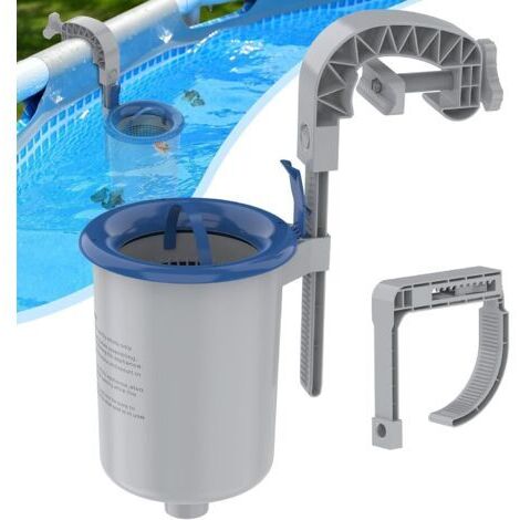 BUNTHAUS Skimmer de surface pour piscines hors sol, support mural pour accessoires d'entretien de piscine pour piscines gonflables, piscines tubulaires et à cadre en métal, panier de skimmer flottant