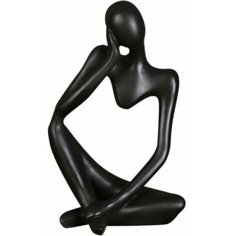 BUNTHAUS Statue abstraite en résine pour salon Noir unique statues et sculptures (Black )
