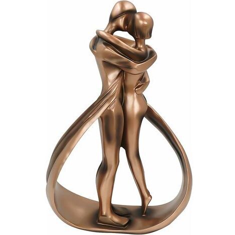 BUNTHAUS Statuette Couple S'embrasse en Résine 25×16.5cm，Cadeau de fin d'année, cadeau de noël, décoration minimaliste figurine homme femme pour chambre familiale