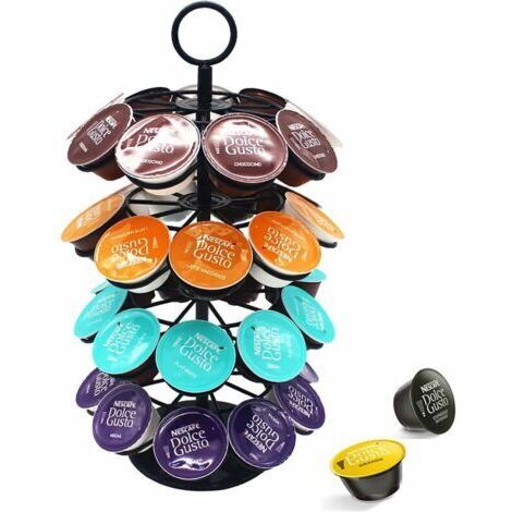 BUNTHAUS Support à Capsules à Café Distributeur Capsules Présentoir Rotatif pour 36 Capsules, Supports Rangement Porte Dosettes Dolce Gusto, 360 Degrés Rotable，noir, une pièce