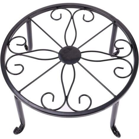 BUNTHAUS Support de fleur en métal Support de pot de fleur Support de plante Tabouret de fleur Porte-plante noir Étagère à fleurs en fer