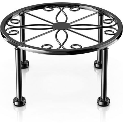 BUNTHAUS Support de plantes en métal noir, étagère de pot de fleurs en fer antirouille, support rond robuste, support de plantes en pot, support d'angle de jardinage pour intérieur ou extérieur, porch