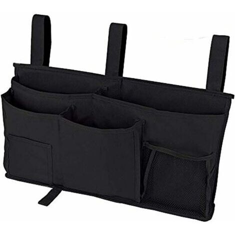 BUNTHAUS Support de rangement pour lit superposé Support de chevet suspendu pour étudiants du Collège Chariot de panier de lit multi-poches (noir)