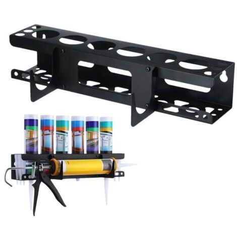 BUNTHAUS Support De Rangement Pour Tube De Silicone Support De Tube De Calfeutrage À La Main En Acier Supports Mural Cartouche Silicone Avec Base Horizontale Peut Contenir 6 Tubes De Calfeutrage