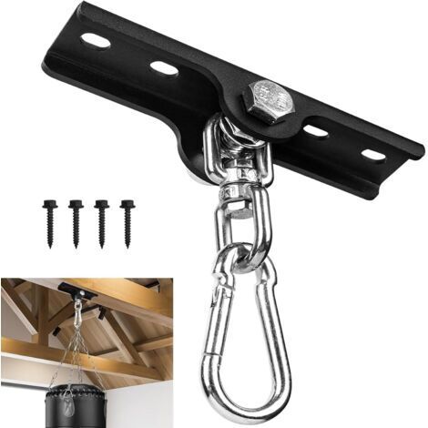 BUNTHAUS Support de Suspension Robuste pour Sac de Boxe, Support de Suspension de Sac de Boxe, Rotation à 360 °, Support Mural pour Plafond, Crochet en Bois pour entraînement de Boxe, Muay Thai