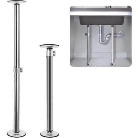 BUNTHAUS Supports encastrés, 2PCS Réglables support D'évier de cuisine en acier inoxydable, kit de montage évier