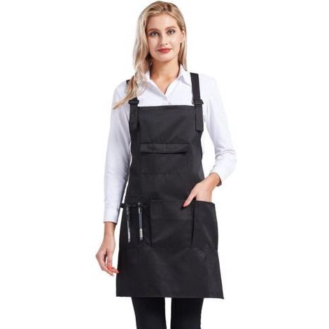 BUNTHAUS Tablier à bavette réglable pour femmes Tablier de travail styliste de Salon professionnel multifonction avec poches à outils