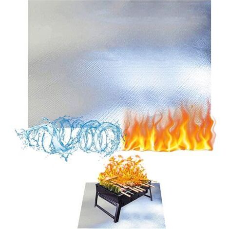 BUNTHAUS Tapis de brasero, tapis ignifuge, coussin d'isolation thermique pour barbecue de piquenique, tapis de gril réutilisable résistant aux hautes températures, tapis de protection de l'herbe pour 