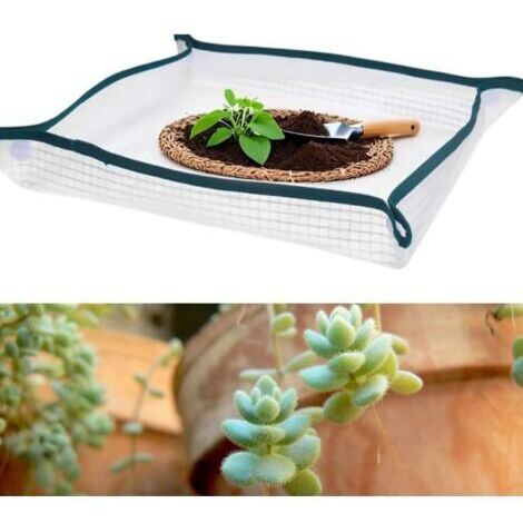 BUNTHAUS Tapis de Rempotage, Tapis de Jardinage Imperméable, Tapis de Plantation de Plantes Pliable pour Jardin Plantes Succulentes Intérieur (50x 50cm)