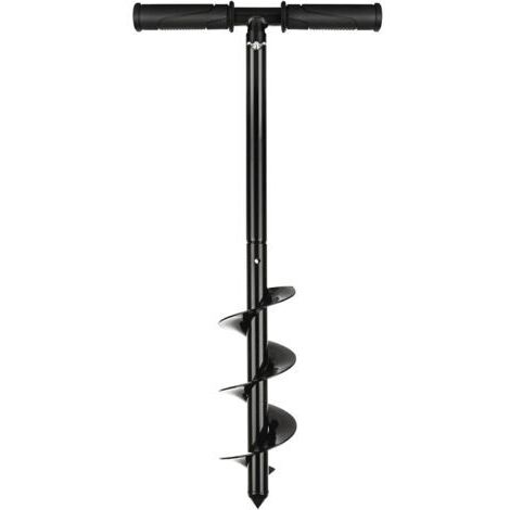 BUNTHAUS Tariere Manuelle de Plantation, 10 x 60 cm Tarière Manuelle Portable, Noir Tariere pour Perceuse