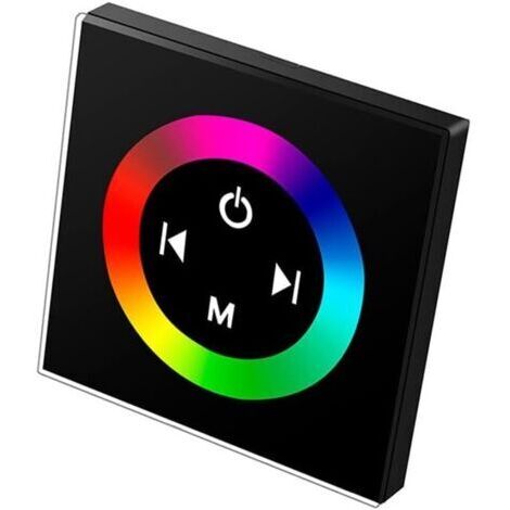 BUNTHAUS Télécommande tactile LED RVB 12V 24V 288W  Panneau de contrôle verre trempé 4 broches  Compatible bandes lumineuses couleur changeante