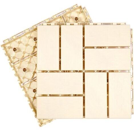 BUNTHAUS Terrasse carrée en Bois-Plastique, tuiles Composites emboîtables, terrasse extérieure, toits, Jardins, patios, parquet à Pose Automatique(Bianco,3030cm 1pcs)