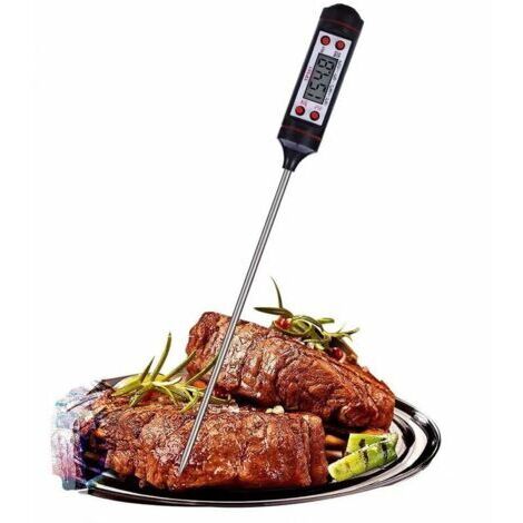 BUNTHAUS Thermometre Cuisine, Thermomètre de Cuisson, Thermometre à Viande, à Lecture Instantané avec Longue Sonde Thermomètre de Cuisson Numérique pour Le Grill Barbecue Fumoir Cuisine Huile Friand