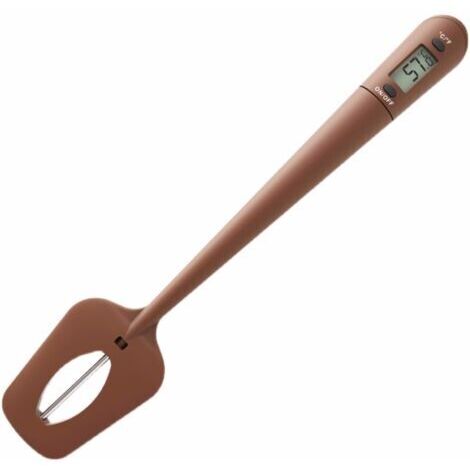 BUNTHAUS Thermomètre pour sauces de cuisine Spatule à bonbons de cuisine portable avec agitateur en un, nylon + silicone, idéal pour le chocolat, les crèmes, les sauces et les sirops