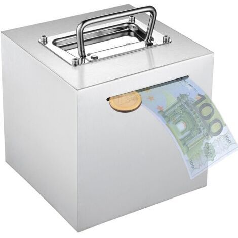 BUNTHAUS Tirelire Adulte en Acier Inoxydable,Cadeau Money Box en Métal pour Les Enfants,Grande Tirelires Incassable avec Poignée de Transport Peut être Réutilisé Difficile à Ouvrir