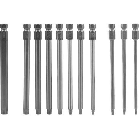 BUNTHAUS Tournevis à Main Sets,11PCS Torx Hex Tige 75mm, S2 Alliage d'Acier, T6 T7 T8 T9 T1O T15 T20 T25 T27 T30 T40, Embouts Magnétiques