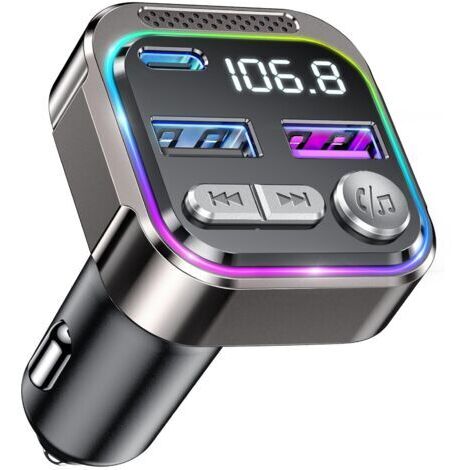 BUNTHAUS Transmetteur FM Bluetooth Voiture, Émetteur Radio avec Prise Allume Cigare, USB C QC PD 36W Adaptateur, Autoradio Bluthooh pour Téléphone Kit Mains Libres, Car MP3 Musique Player