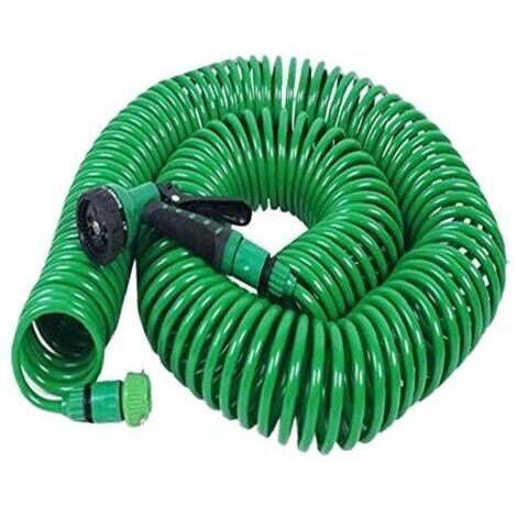 BUNTHAUS Tuyau d'arrosage escamotable tuyau extensible en spirale EVA tuyau 15M pour terrasse de nettoyage de jardin