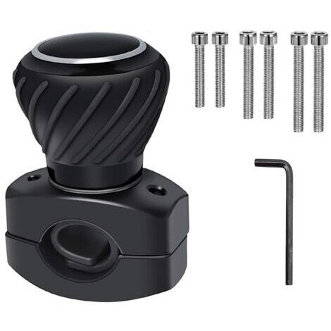 BUNTHAUS Universal Car Steering Wheel Ball, 360 Degree Auxiliary Steering Wheel Button, Power Spinner Button, Steering Wheel Ball for Tractor, Car, Truck, Boat  Black (Black)