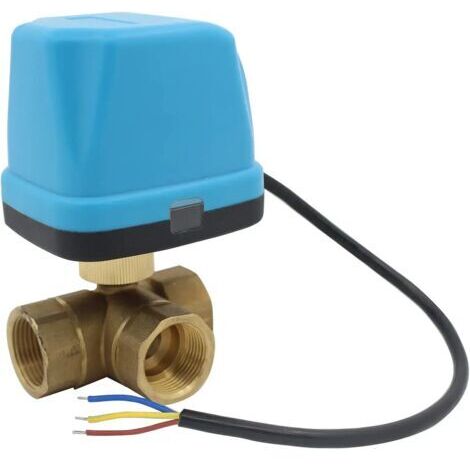 BUNTHAUS Vanne 3 voies motorisée 220V – Electrovanne 6VA – Raccord 3/4 pouce – Température 0-60°C – Pour systèmes 220V