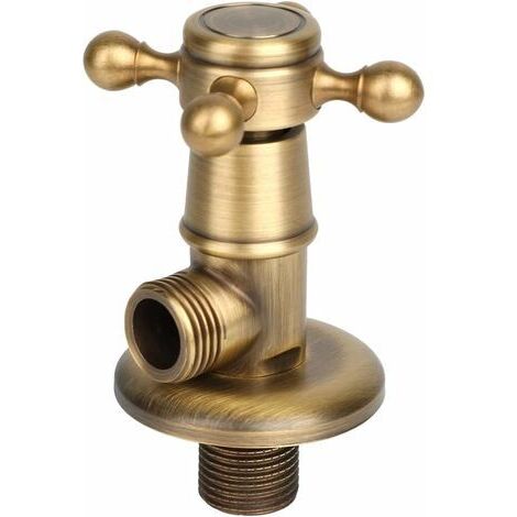 BUNTHAUS Vanne Triangulaire en Laiton, Vanne d'angle en Cuivre de Salle de Bain G1/2 Vanne d'Arrêt d'eau Chaud et Froid Universelle Composants de Douche Raccord Universels