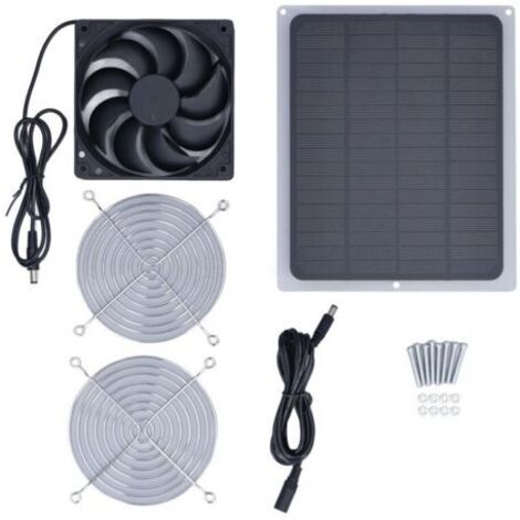 BUNTHAUS Ventilateur à panneau solaire 6W avec filet de protection, serre étanche pour poulailler pour l'extérieur