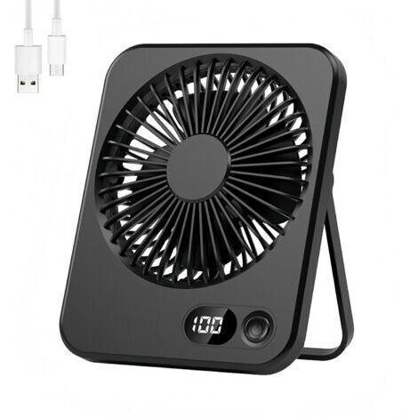 BUNTHAUS Ventilateur USB Portable Mini  5 Vitesses Silencieux Rechargeable Bureau, Table, Cuisine, Chambre