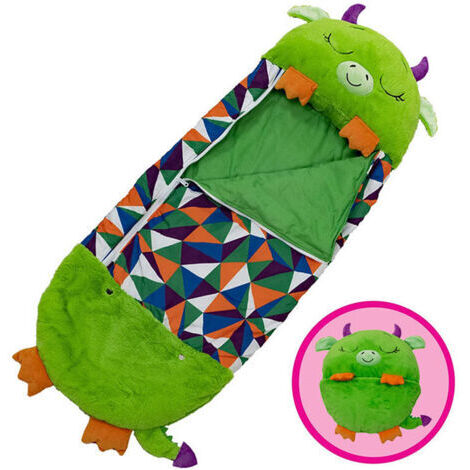 BUNTHAUS Vert Oreiller pliant pour sac de couchage, 2 en 1, sac de couchage anticoup de pied pour enfants